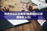 购房协议以后离婚(购房协议以后离婚怎么办)