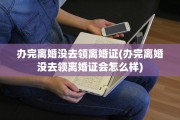 办完离婚没去领离婚证(办完离婚没去领离婚证会怎么样)