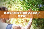 离婚见不到孩子(离婚见不到孩子的文案)