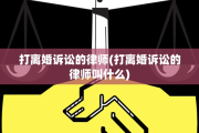 打离婚诉讼的律师(打离婚诉讼的律师叫什么)