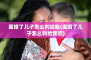 离婚了儿子怎么判给我(离婚了儿子怎么判给我呢)