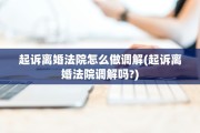 起诉离婚法院怎么做调解(起诉离婚法院调解吗?) 起诉离婚法院怎么做调解(起诉离婚法院调解吗?)