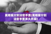 离婚案分到法官手里(离婚案分到法官手里多久开庭)