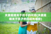 夫妻离婚关于孩子的问题(夫妻离婚关于孩子的问题有哪些)