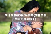 为什么没感觉已经离婚(为什么没感觉已经离婚了)
