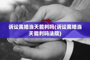 诉讼离婚当天能判吗(诉讼离婚当天能判吗法院)