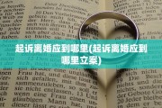 起诉离婚应到哪里(起诉离婚应到哪里立案)
