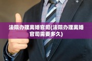 法院办理离婚官司(法院办理离婚官司需要多久)