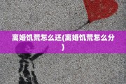 离婚饥荒怎么还(离婚饥荒怎么分)