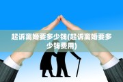 起诉离婚要多少钱(起诉离婚要多少钱费用)