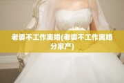 老婆不工作离婚(老婆不工作离婚分家产)