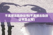 不离婚出轨协议书(不离婚出轨协议书怎么写)