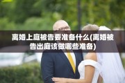 离婚上庭被告要准备什么(离婚被告出庭该做哪些准备)