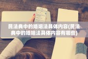 民法典中的婚姻法具体内容(民法典中的婚姻法具体内容有哪些)