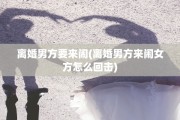 离婚男方要来闹(离婚男方来闹女方怎么回击)