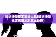 婚姻法新规定离婚出轨(婚姻法新规定离婚出轨怎么处理)