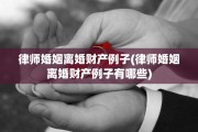 律师婚姻离婚财产例子(律师婚姻离婚财产例子有哪些)