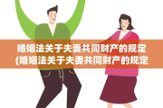 婚姻法关于夫妻共同财产的规定(婚姻法关于夫妻共同财产的规定房子)