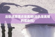 出轨该原理还是离婚(出轨是离婚的理由吗) 出轨该原理还是离婚(出轨是离婚的理由吗)