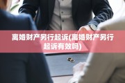 离婚财产另行起诉(离婚财产另行起诉有效吗)