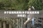 关于复婚再离婚(关于复婚再离婚的规定)