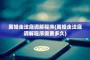 离婚走法庭调解程序(离婚走法庭调解程序需要多久)