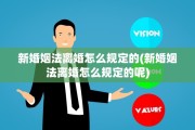 新婚姻法离婚怎么规定的(新婚姻法离婚怎么规定的呢)
