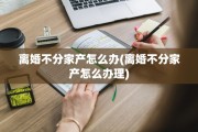 离婚不分家产怎么办(离婚不分家产怎么办理)