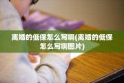 离婚的低保怎么写啊(离婚的低保怎么写啊图片)