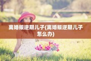离婚叛逆期儿子(离婚叛逆期儿子怎么办)
