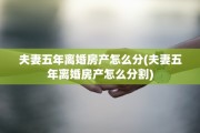 夫妻五年离婚房产怎么分(夫妻五年离婚房产怎么分割)