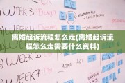 离婚起诉流程怎么走(离婚起诉流程怎么走需要什么资料)