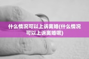什么情况可以上诉离婚(什么情况可以上诉离婚呢)