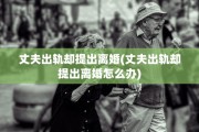 丈夫出轨却提出离婚(丈夫出轨却提出离婚怎么办)