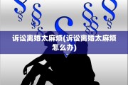 诉讼离婚太麻烦(诉讼离婚太麻烦怎么办)