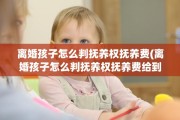 离婚孩子怎么判抚养权抚养费(离婚孩子怎么判抚养权抚养费给到多少岁)