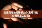 老想和老公离婚怎么办(老想和老公离婚怎么办呢)