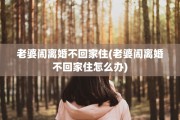 老婆闹离婚不回家住(老婆闹离婚不回家住怎么办)