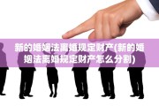 新的婚姻法离婚规定财产(新的婚姻法离婚规定财产怎么分割)