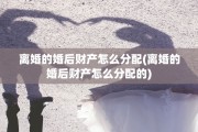离婚的婚后财产怎么分配(离婚的婚后财产怎么分配的)