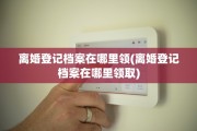 离婚登记档案在哪里领(离婚登记档案在哪里领取)