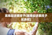 离婚起诉要孩子(离婚起诉要孩子抚养权)