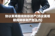 协议离婚期间转移财产(协议离婚期间转移财产怎么办)