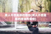 男人不想离婚的理由(男人不想离婚的理由有哪些)