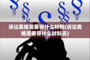 诉讼离婚需要带什么材料(诉讼离婚需要带什么材料去)