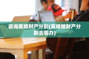 咨询离婚财产分割(离婚做财产分割去哪办)