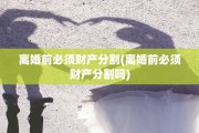 离婚前必须财产分割(离婚前必须财产分割吗)