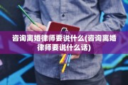 咨询离婚律师要说什么(咨询离婚律师要说什么话)
