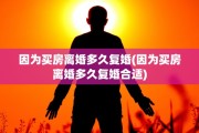 因为买房离婚多久复婚(因为买房离婚多久复婚合适)
