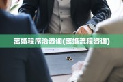 离婚程序治咨询(离婚流程咨询)